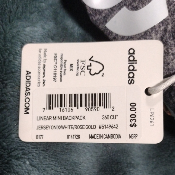 Adidas Charcoal Mini Backpack - Picture 7 of 7